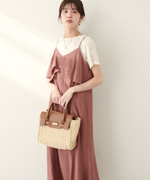 natural couture（ナチュラルクチュール）の「フラワーチュールレースTOPS（Tシャツ/カットソー・レディース・ブラック/アイボリー/ピンク・FREE）」の6枚目の写真