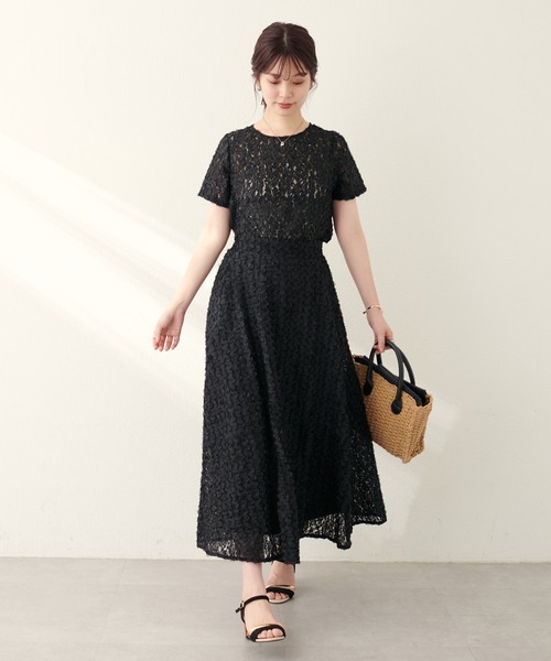 natural couture（ナチュラルクチュール）の「フラワーチュールレースTOPS（Tシャツ/カットソー・レディース・ブラック/アイボリー/ピンク・FREE）」の11枚目の写真