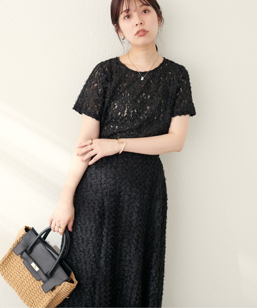 natural couture（ナチュラルクチュール）の「フラワーチュールレースTOPS（Tシャツ/カットソー・レディース・ブラック/アイボリー/ピンク・FREE）」の10枚目の写真