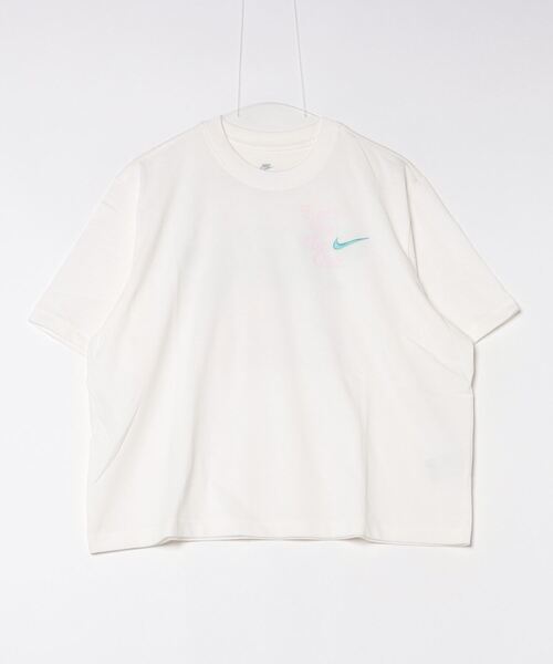 NIKE(ナイキ)の「ナイキ NIKE ナイキ NSW ボクシー GCEL S/S Tシャツ(Tシャツ/カットソー・レディース・オフホワイト/ピンク・S/M/L/XL)」の1枚目の写真