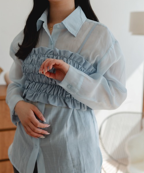 ブラウス シャツ bustier shirt(ビスチェシャツ) レディース JOSE MOON（ジョゼムーン）の「BUSTIER SET SHIRT/ビスチェ