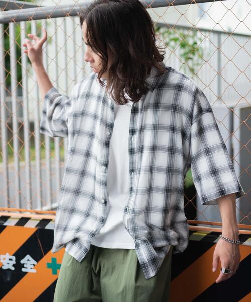WEGO（ウィゴー）の「WEGO/チェックシアーガーゼシャツ（シャツ/ブラウス・メンズ・その他2/その他1・MEDIUM/LARGE）」の8枚目の写真