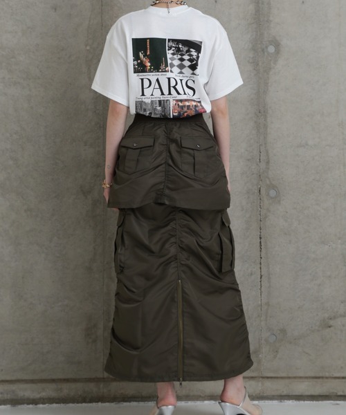 ROSE BUD（ローズバッド）の「レイヤードベルトスカート（スカート・レディース・ブラック/カーキ・FREE）」の8枚目の写真