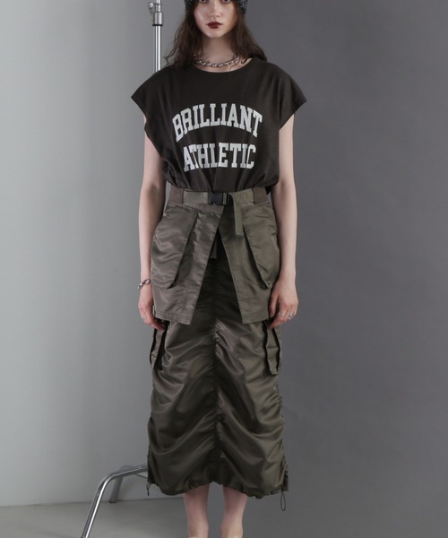 ROSE BUD（ローズバッド）の「レイヤードベルトスカート（スカート・レディース・ブラック/カーキ・FREE）」の11枚目の写真