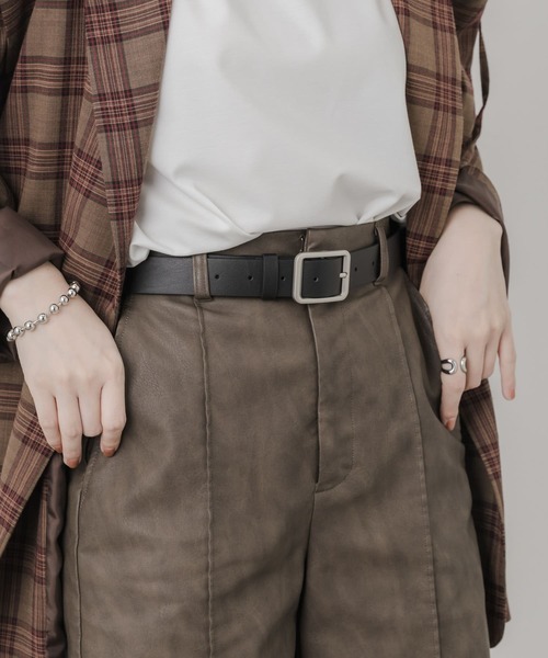 SMELLY（スメリー）の「マットスクエアベルト（ベルト・レディース・ブラック/ブラウン・-）」の6枚目の写真