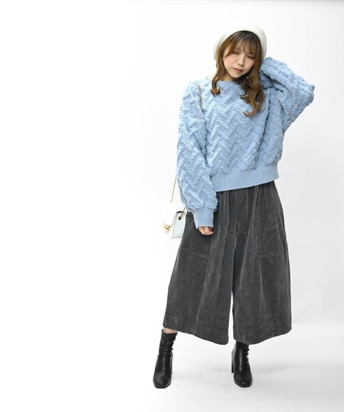 MARAI（マーライ）の「コーデュロイ フレアワイドパンツ（その他パンツ・レディース・ホワイト/グレー/ブラック/ベージュ/ブラウン・FREE）」の19枚目の写真