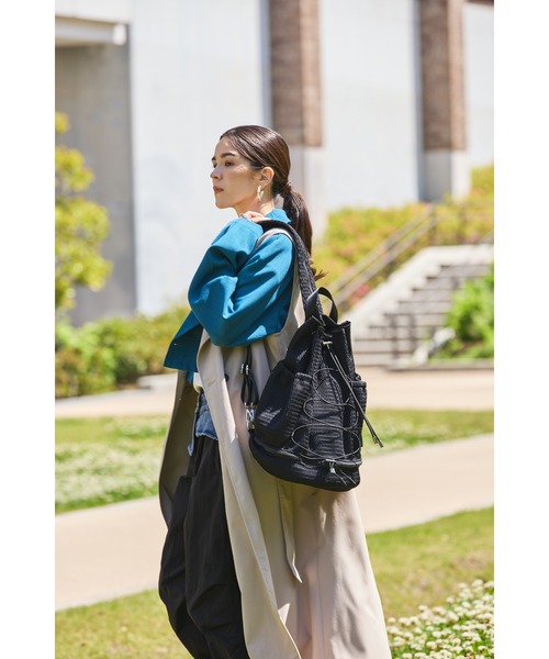 洗濯機で洗える Washable Drawstring round backpack 通学
