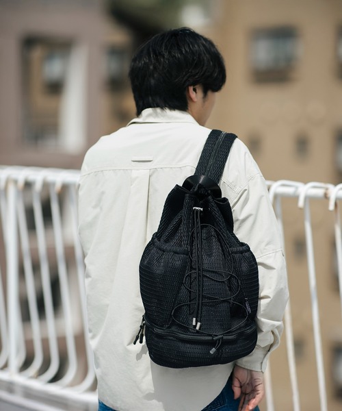 洗濯機で洗える Washable Drawstring round backpack 通学