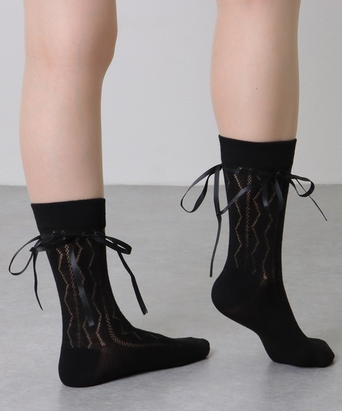 Lace Ladies（レースレディース）の「【6足セット】 ウエーブ レース ソリッドカラー クルー丈 ソックス（ソックス/靴下・レディース・ブラック/マルチ・FREE）」の15枚目の写真