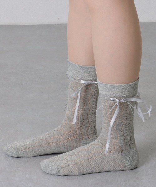 Lace Ladies（レースレディース）の「【6足セット】 ウエーブ レース ソリッドカラー クルー丈 ソックス（ソックス/靴下・レディース・ブラック/マルチ・FREE）」の19枚目の写真