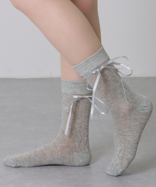 Lace Ladies（レースレディース）の「【6足セット】 ウエーブ レース ソリッドカラー クルー丈 ソックス（ソックス/靴下・レディース・ブラック/マルチ・FREE）」の20枚目の写真