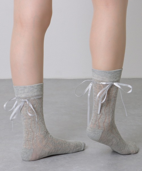 Lace Ladies（レースレディース）の「【6足セット】 ウエーブ レース ソリッドカラー クルー丈 ソックス（ソックス/靴下・レディース・ブラック/マルチ・FREE）」の22枚目の写真