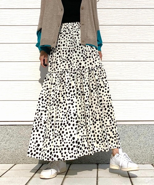 【セール】ダルメシアン柄スカート（スカート）｜Q（キュー）