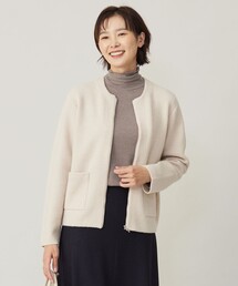ジェイプレス カーディガン トップス ニットジャケット アルパカ混 レディース Mサイズ クリーム J.PRESS J.PRESS - ジェイプレス カーディガン トップス ニット