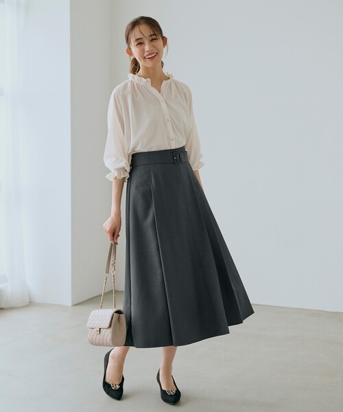 grove（グローブ）の「◆シャーリングボリュームブラウス（シャツ/ブラウス・レディース・ブラック/キャメル/チャコールグレー/オフホワイト・03/02/01/04/05）」の5枚目の写真