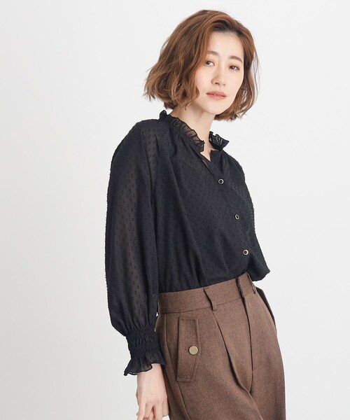 ブラウス シャツ シャーリング ボリューム ブラウス レディース ボリュームスリーブシャーリングブラウス [C6901] - レディース
