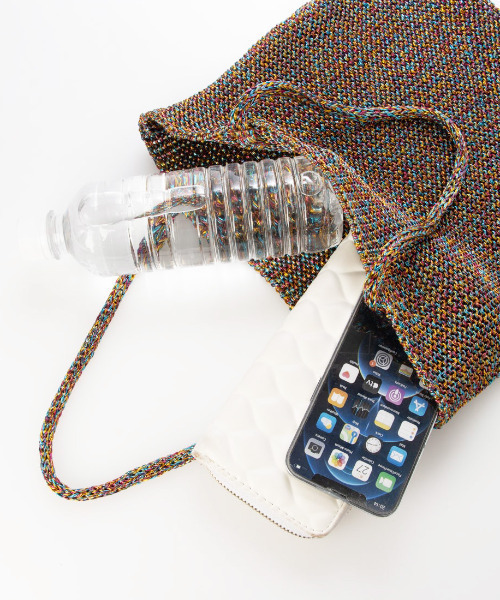 cache cache(カシュ カシュ)の「カシュカシュ cachecache / ラメ糸編みトートバッグ(トートバッグ・レディース・ピンク/グリーン/ホワイト/シルバー/ブルー/ブラック/ゴールド/シルバー系/マルチ・FREE)」の15枚目の写真