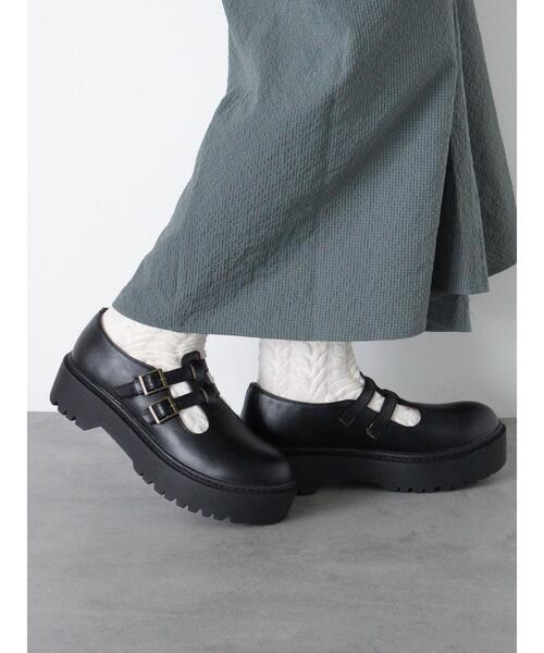 ehka sopo（エヘカソポ）の「ダブルTストラップシューズ（その他シューズ・レディース・ブラック/ブラウン・S/M/L）」の4枚目の写真