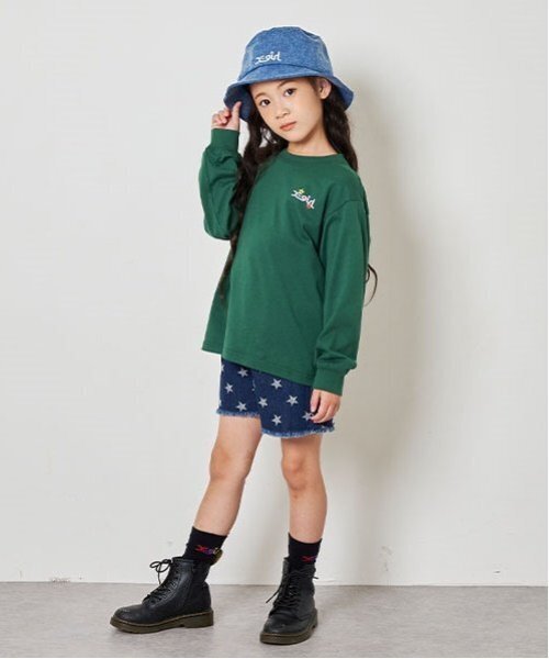 X-girl Stages(エックスガールステージス)の「デニムバケットハット(キャップ・キッズ・ブルー/ブラック・M(48-52cm)/L(52-56cm))」の14枚目の写真