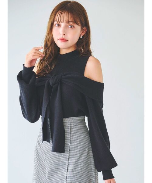 Curensology 2WAYリボンニットプルオーバー　ネイビー Curensology（カレンソロジー）の「Curensology(カレンソロジー)/2WAY