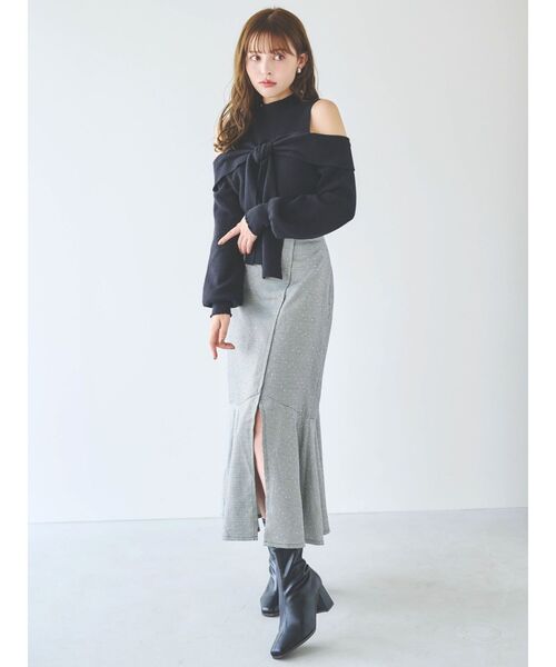 dazzlin(ダズリン)の「2WAYリボンニットプルオーバー(ニット/セーター・レディース・ブラック/オフホワイト/ブルー/レッド/ピンク/パープル/モカ・FREE)」の10枚目の写真