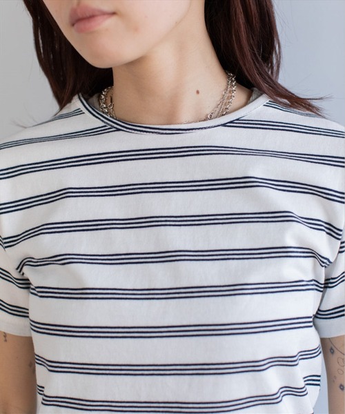 SUWDEE(スーディー)の「border compact tee(Tシャツ/カットソー・レディース・ホワイト・FREE)」の6枚目の写真