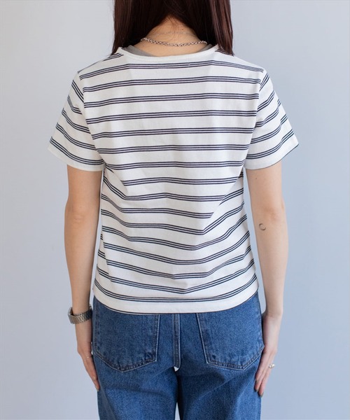 SUWDEE(スーディー)の「border compact tee(Tシャツ/カットソー・レディース・ホワイト・FREE)」の4枚目の写真