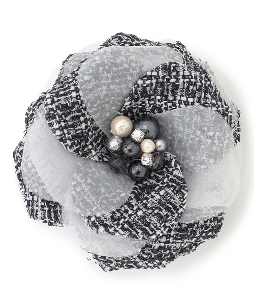 23区（ニジュウサンク）の「シャインツイード コサージュ（ブローチ/コサージュ・レディース・ブラック系2/ネイビー系/アイボリー系・F）」の11枚目の写真