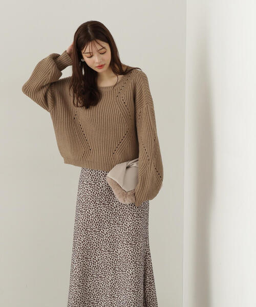 PROPORTION BODY DRESSING(プロポーションボディドレッシング)の「シンプルアイレットニット / 1214270917(ニット/セーター・レディース・カーキ/オフホワイト/ボルドー・SMALL/MEDIUM)」の2枚目の写真