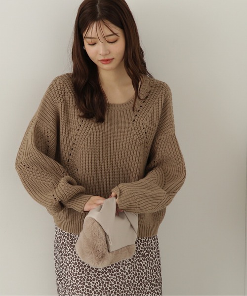 PROPORTION BODY DRESSING(プロポーションボディドレッシング)の「シンプルアイレットニット / 1214270917(ニット/セーター・レディース・カーキ/オフホワイト/ボルドー・SMALL/MEDIUM)」の22枚目の写真