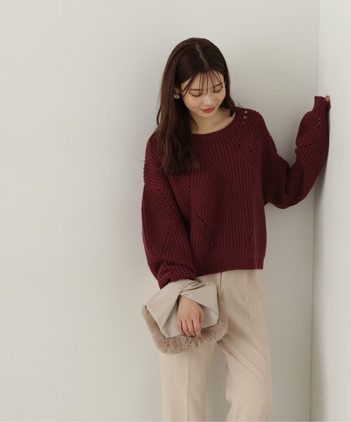 PROPORTION BODY DRESSING(プロポーションボディドレッシング)の「シンプルアイレットニット / 1214270917(ニット/セーター・レディース・カーキ/オフホワイト/ボルドー・SMALL/MEDIUM)」の16枚目の写真