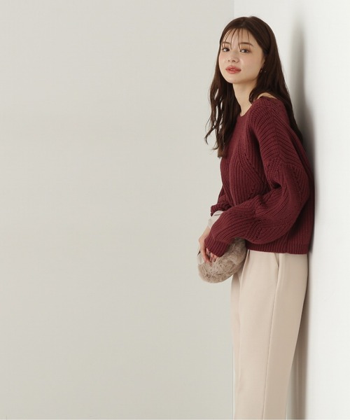 PROPORTION BODY DRESSING(プロポーションボディドレッシング)の「シンプルアイレットニット / 1214270917(ニット/セーター・レディース・カーキ/オフホワイト/ボルドー・SMALL/MEDIUM)」の18枚目の写真