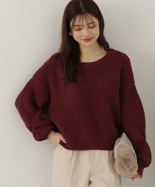 PROPORTION BODY DRESSING(プロポーションボディドレッシング)の「シンプルアイレットニット / 1214270917(ニット/セーター・レディース・カーキ/オフホワイト/ボルドー・SMALL/MEDIUM)」の19枚目の写真