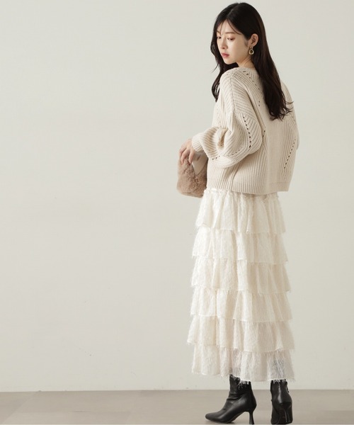 PROPORTION BODY DRESSING(プロポーションボディドレッシング)の「シンプルアイレットニット / 1214270917(ニット/セーター・レディース・カーキ/オフホワイト/ボルドー・SMALL/MEDIUM)」の5枚目の写真