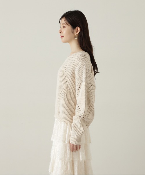 PROPORTION BODY DRESSING(プロポーションボディドレッシング)の「シンプルアイレットニット / 1214270917(ニット/セーター・レディース・カーキ/オフホワイト/ボルドー・SMALL/MEDIUM)」の10枚目の写真