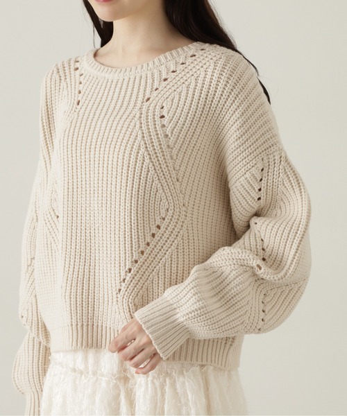 PROPORTION BODY DRESSING(プロポーションボディドレッシング)の「シンプルアイレットニット / 1214270917(ニット/セーター・レディース・カーキ/オフホワイト/ボルドー・SMALL/MEDIUM)」の12枚目の写真