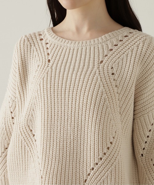 PROPORTION BODY DRESSING(プロポーションボディドレッシング)の「シンプルアイレットニット / 1214270917(ニット/セーター・レディース・カーキ/オフホワイト/ボルドー・SMALL/MEDIUM)」の13枚目の写真