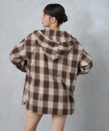 ENVYM | オーバーフーディチェックシャツ(シャツ/ブラウス)