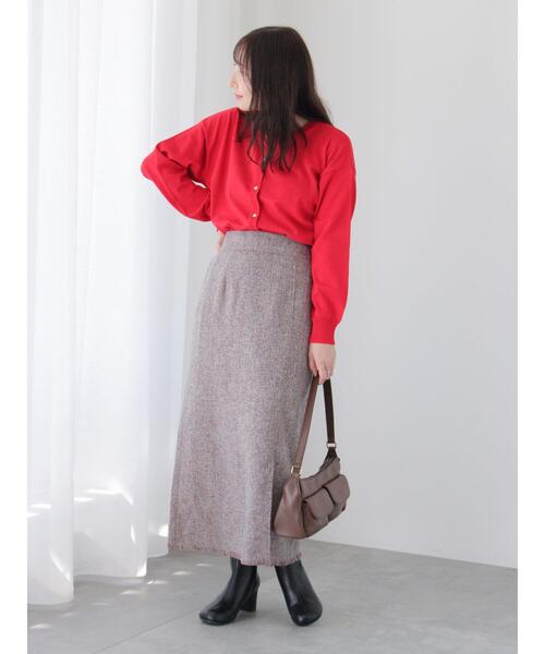 Te chichi TERRASSE(テチチテラス)の「クルーネックメタルボタンカーディガン(カーディガン/ボレロ・レディース・レッド/グリーン/ベージュ/ブラック・F)」の7枚目の写真