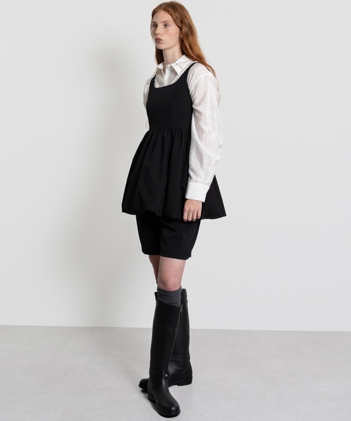 ELOOPS（イーループス）の「【ELOOPS】バルーンヘム ワンピース風チュニック（チュニック・レディース・ライトイエロー/ブラック・S/M）」の3枚目の写真