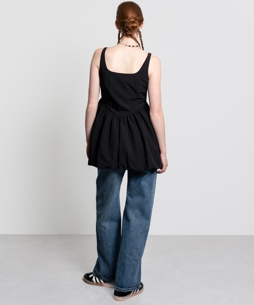 ELOOPS（イーループス）の「【ELOOPS】バルーンヘム ワンピース風チュニック（チュニック・レディース・ライトイエロー/ブラック・S/M）」の19枚目の写真