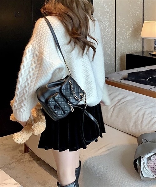 Dream garden（ドリームガーデン）の「配色リボン付きニットカーディガン（カーディガン/ボレロ・レディース・アイボリー/ブラウン/ピンク/レッド・FREE）」の20枚目の写真