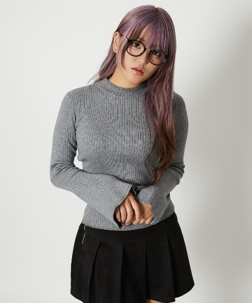 GORGE（ゴージ）の「《ラメ×リブ美シルエット》レディース ハイネック ニットプルオーバー 長袖 トップス 春秋冬（ニット/セーター・レディース・ブラック/オフホワイト/グレー/ブルー/チャコール・F）」の22枚目の写真