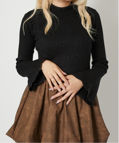 GORGE（ゴージ）の「《ラメ×リブ美シルエット》レディース ハイネック ニットプルオーバー 長袖 トップス 春秋冬（ニット/セーター・レディース・ブラック/オフホワイト/グレー/ブルー/チャコール・F）」の20枚目の写真