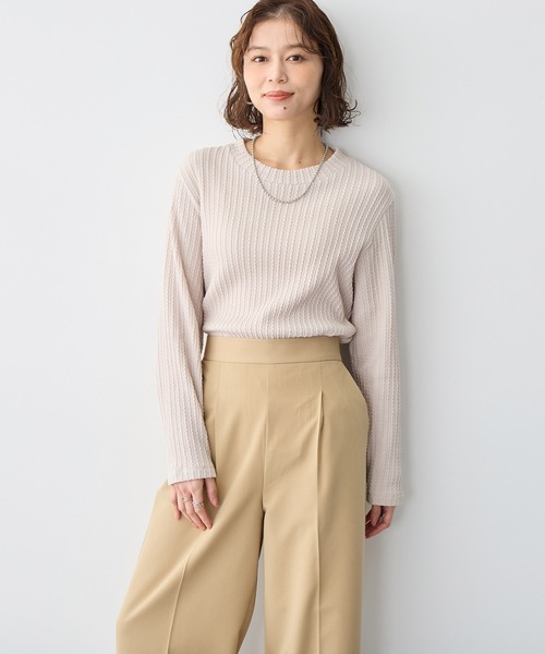 anyfee(エニフィー)の「【anyfee】プチハイネックTシャツ《大きいサイズ/プラスサイズ》(Tシャツ/カットソー・レディース・グリーン/オレンジ/ベージュ/ブラック・LL/3L/4L/5L)」の2枚目の写真