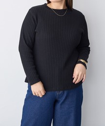 【anyfee】プチハイネックTシャツ《大きいサイズ/プラスサイズ》