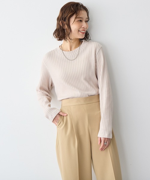 anyfee(エニフィー)の「【anyfee】プチハイネックTシャツ《大きいサイズ/プラスサイズ》(Tシャツ/カットソー・レディース・グリーン/オレンジ/ベージュ/ブラック・LL/3L/4L/5L)」の7枚目の写真