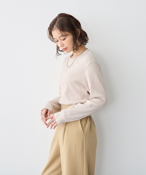 anyfee(エニフィー)の「【anyfee】プチハイネックTシャツ《大きいサイズ/プラスサイズ》(Tシャツ/カットソー・レディース・グリーン/オレンジ/ベージュ/ブラック・LL/3L/4L/5L)」の9枚目の写真