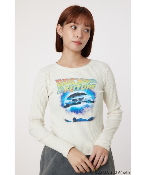 RODEO CROWNS WIDE BOWL（ロデオクラウンズワイドボウル）の「【BACK TO THE FUTURE】リブトップス（Tシャツ/カットソー・レディース・アイボリー/ブラック/イエロー・FREE）」の4枚目の写真