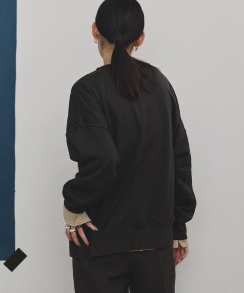 MERLOT(メルロー)の「裏毛ダメージデザインスウェット(スウェット・レディース・ブラック/グレー・FREE)」の21枚目の写真